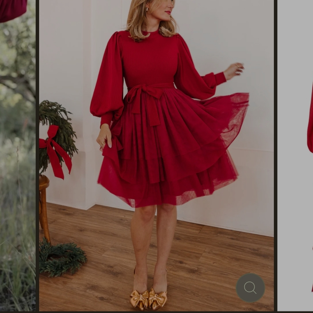 IVY CITY SHORT COSETTE DRESS IN RED. Size Medium. New. Winter season calls for